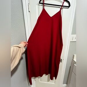 Womens Red Spaghetti Strap Dress L